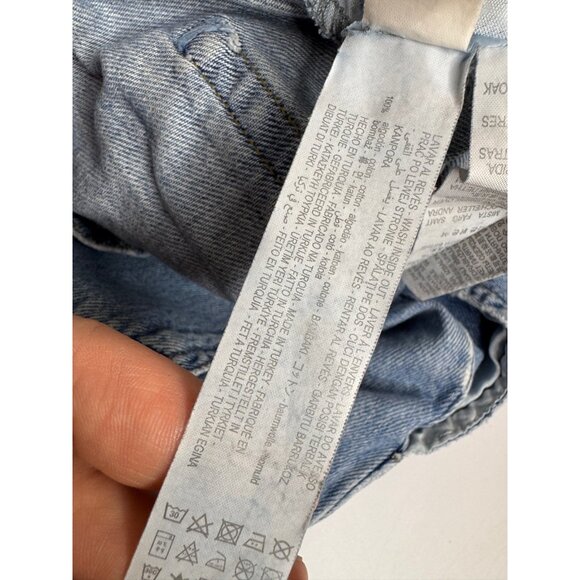 ZARA High Waisted Denim Jeans Paperbag Waist Straight Leg Women S - Picture 7 of 12